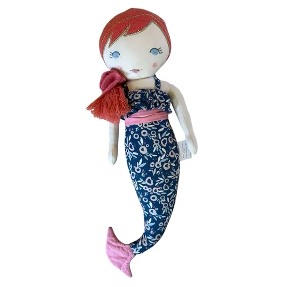 Mermaid Plush Doll Pillow Decor Cotton Shell Coral/pink Yarn Hair - Picture 2 of 4